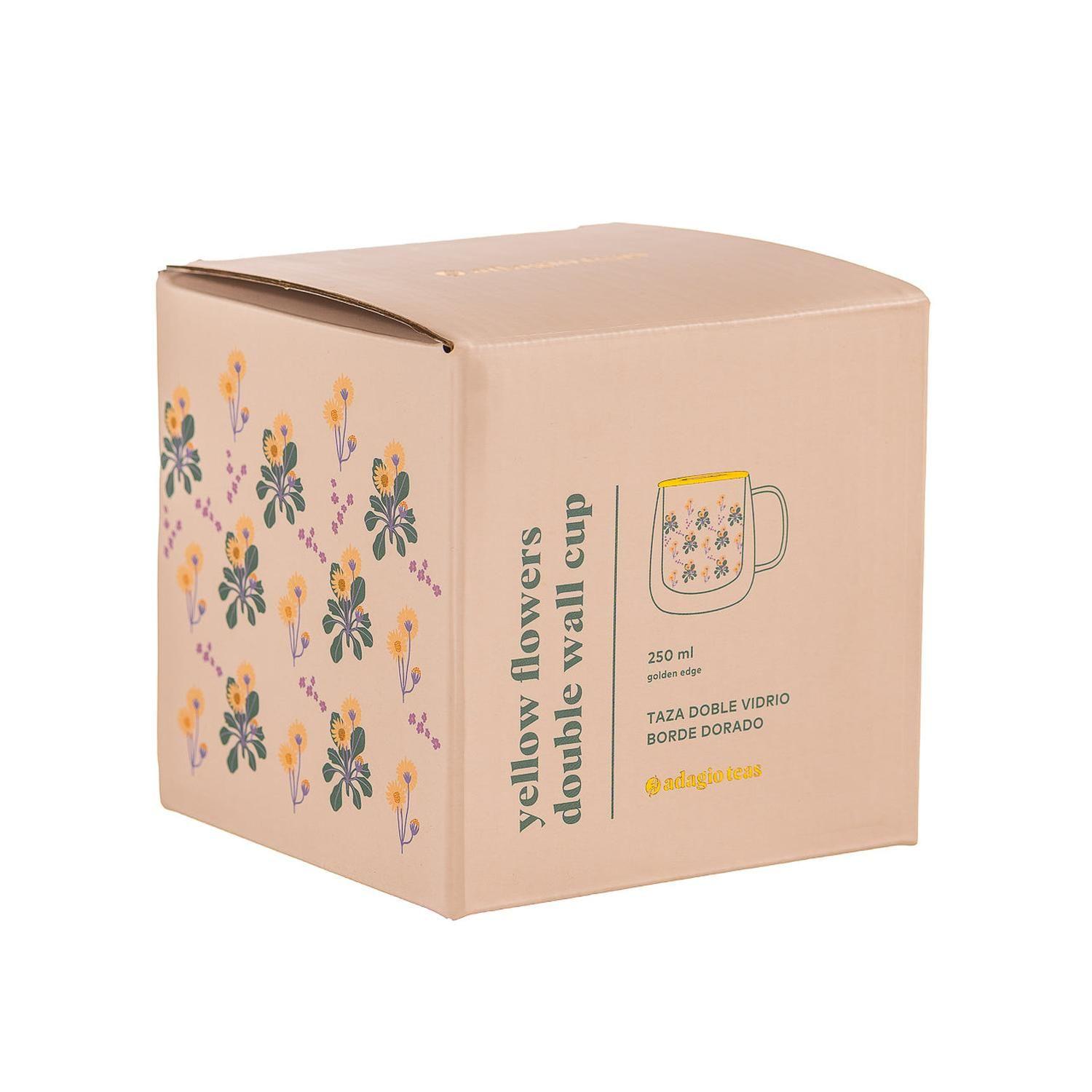 Taza Doble Vidrio Yellow Flowers 250 ml-2