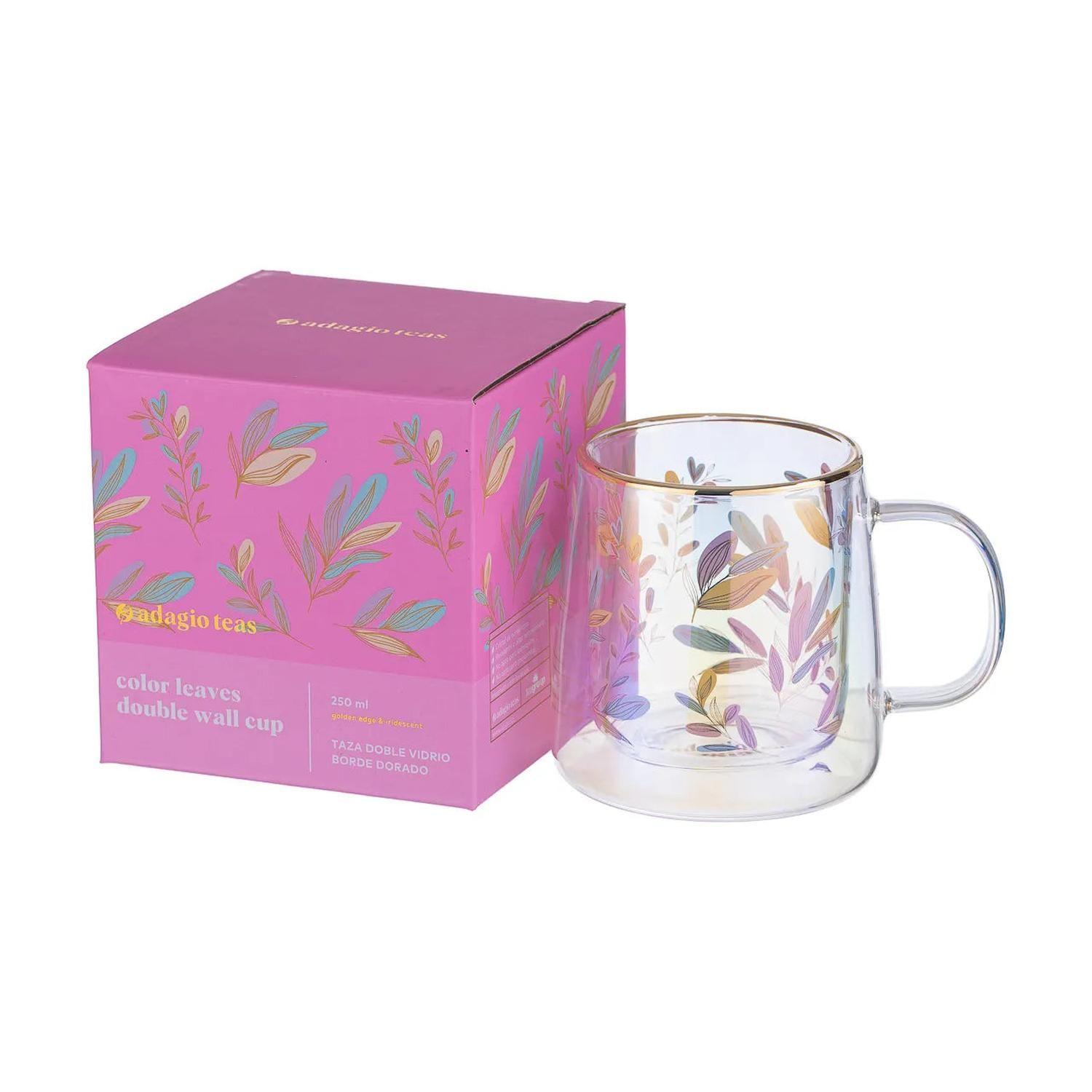 Taza Doble Vidrio Color Leaves 250 ml-2