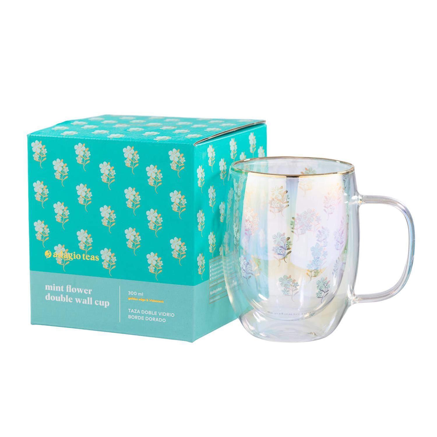 Taza Doble Vidrio Mint Flower 300 ml-2
