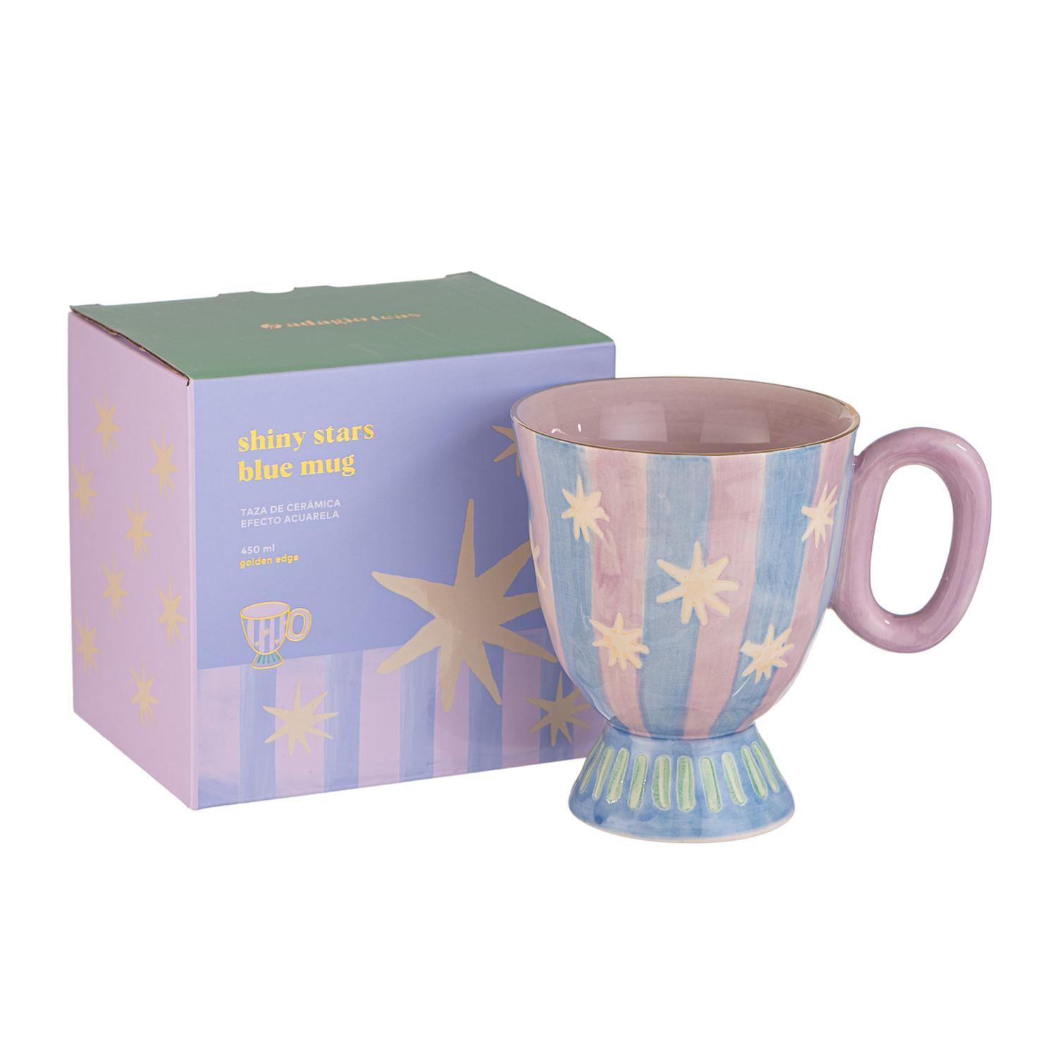 Taza Cerámica Diseño Celeste 450 ml-2