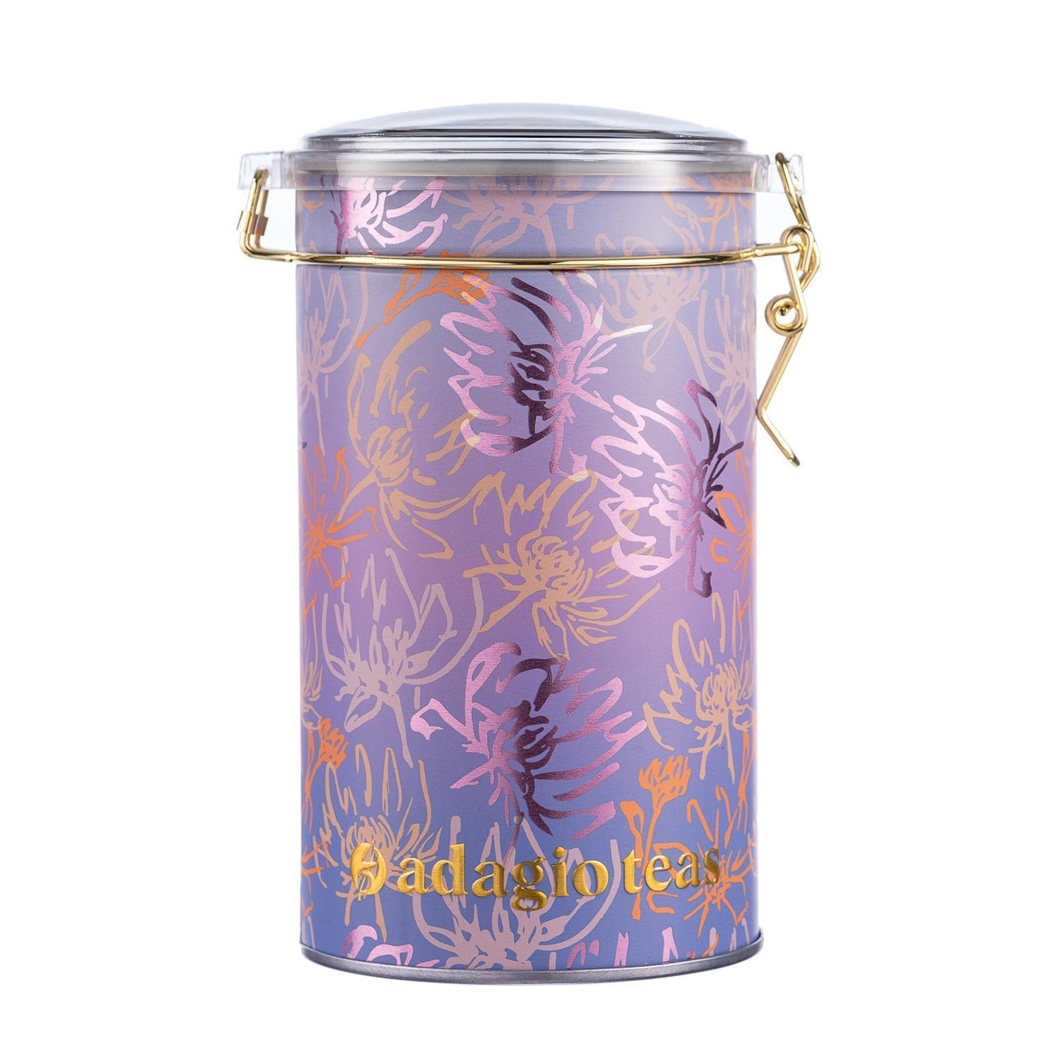 Tarro Grande Azul Gradient Flores Almacenador de Té 8 Oz-0