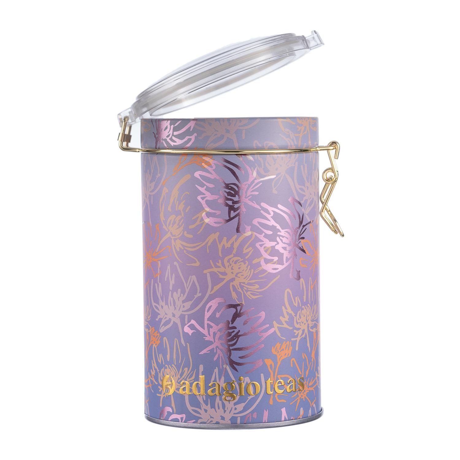 Tarro Grande Azul Gradient Flores Almacenador de Té 8 Oz-1