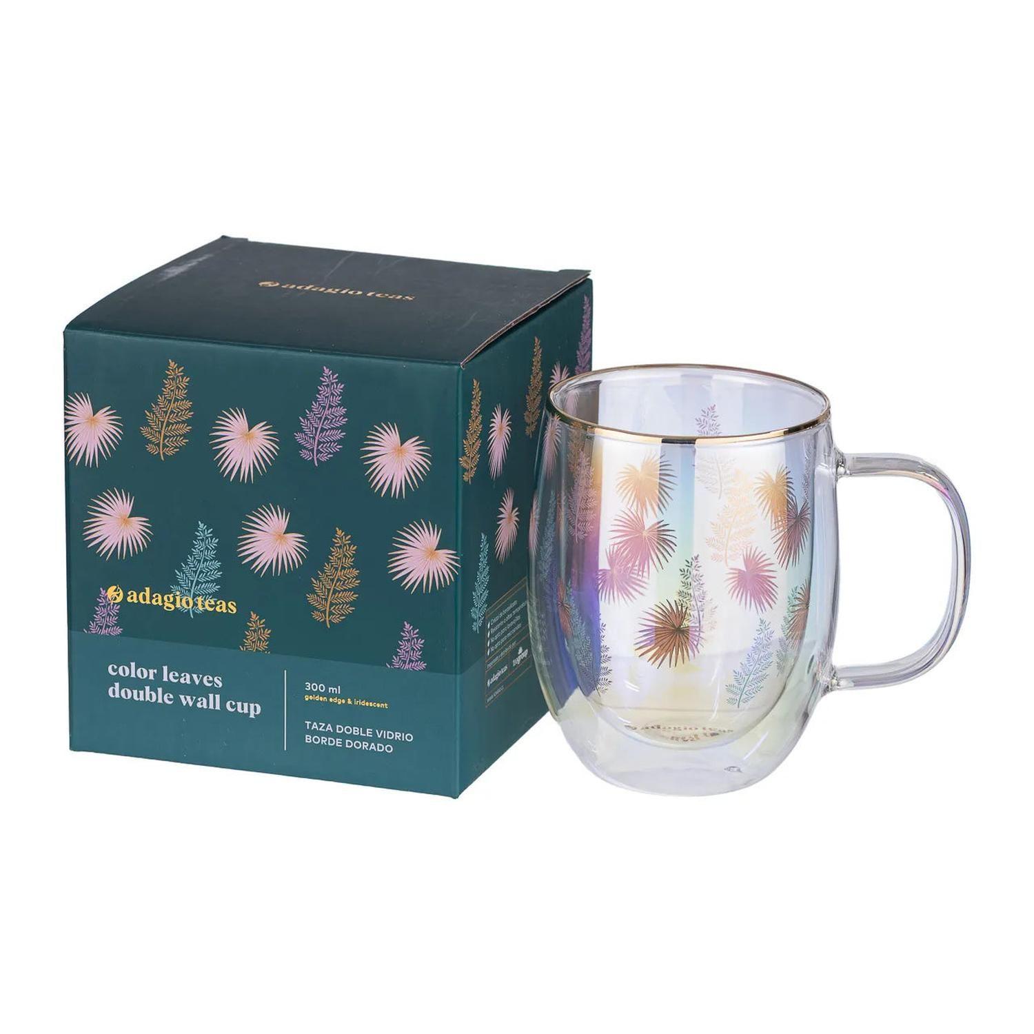 Taza Doble Vidrio Color Leaves 300 ml-2