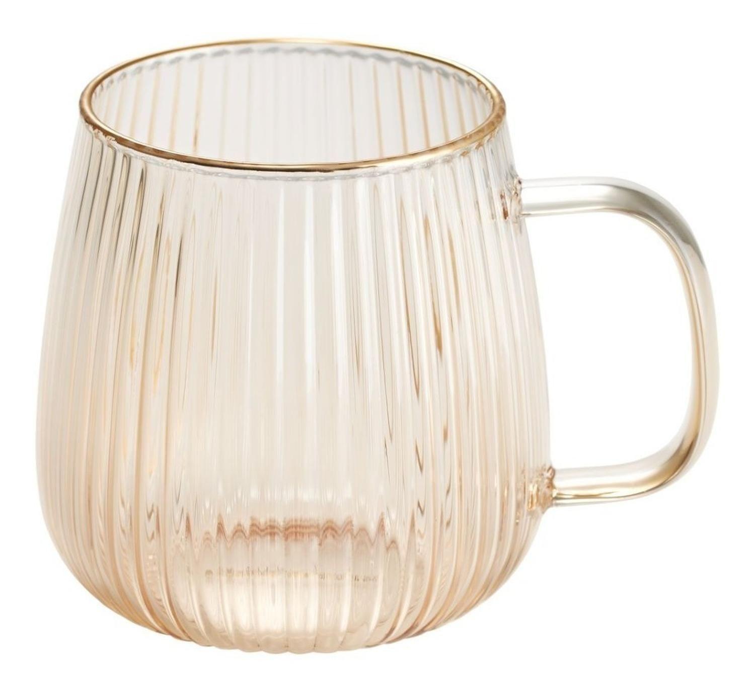 Taza Vidrio Ribbed Ambar 500ml-0