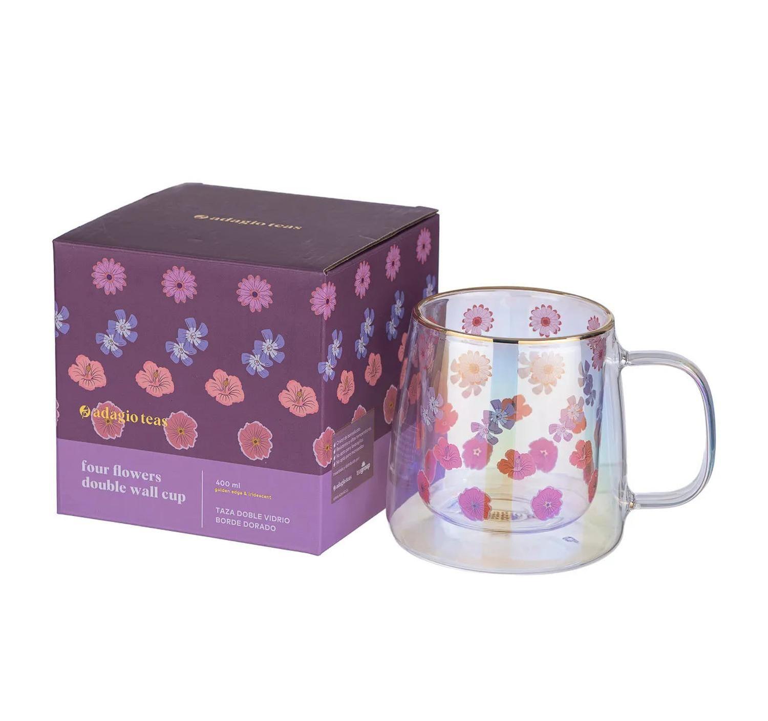 Taza Doble Vidrio Four Flowers 400 ml-2