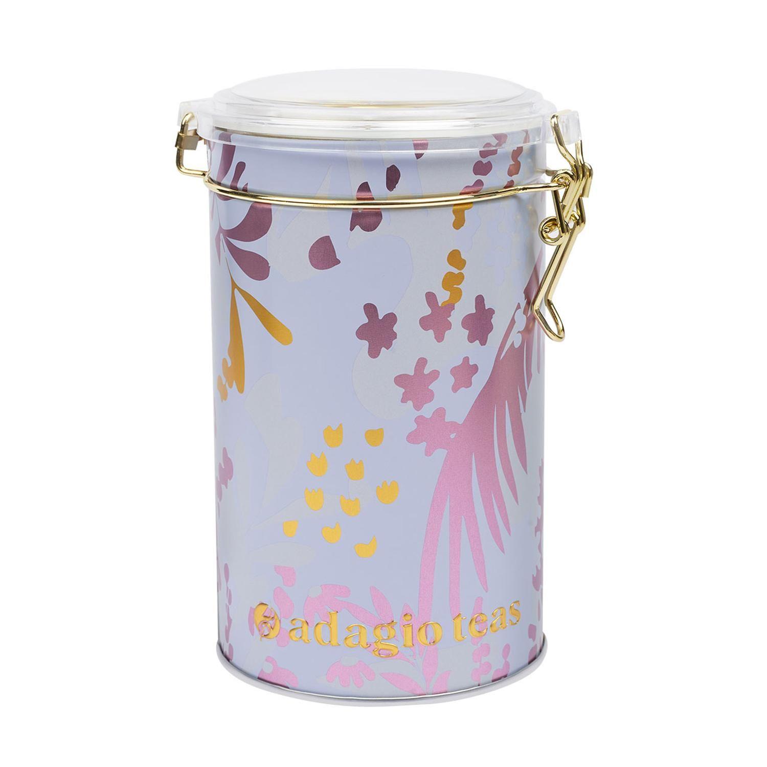 Tarro Grande Flowers Lilac & Blue Almacenador de Té 8 oz-0