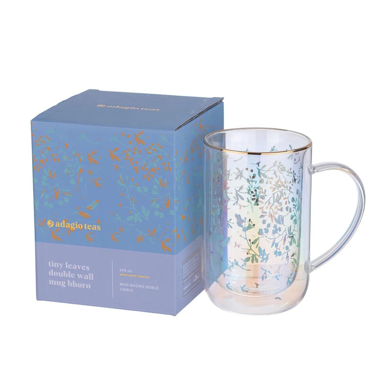 Mug Bhoro Doble Vidrio Tiny Flowers 470 ml-3