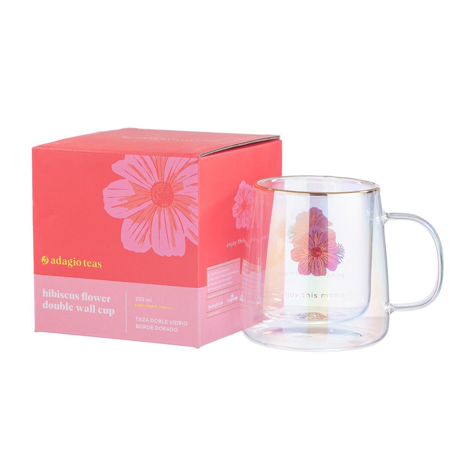 Taza Doble Vidrio Hibiscus Flower 250 ml-2