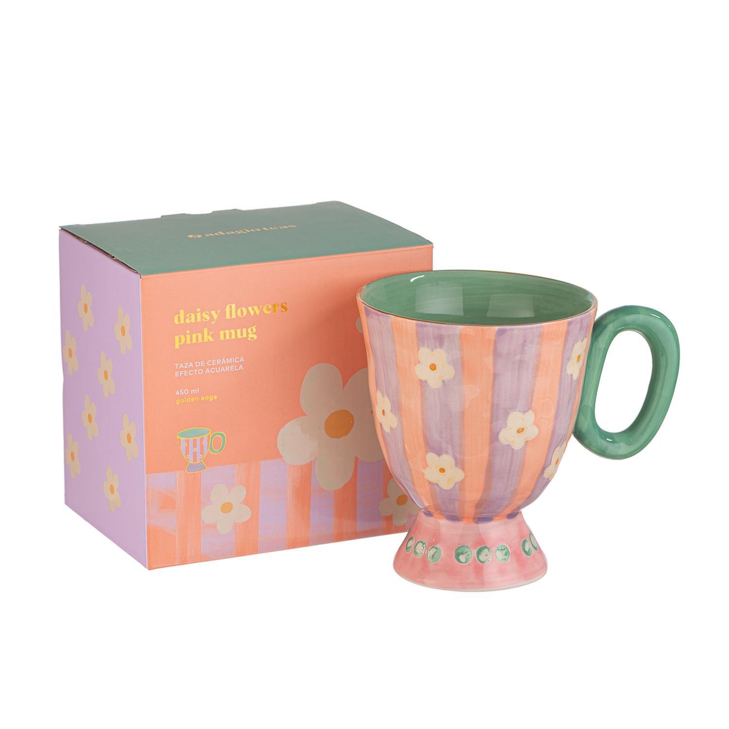 Taza Cerámica Diseño Rosada 450 ml-2