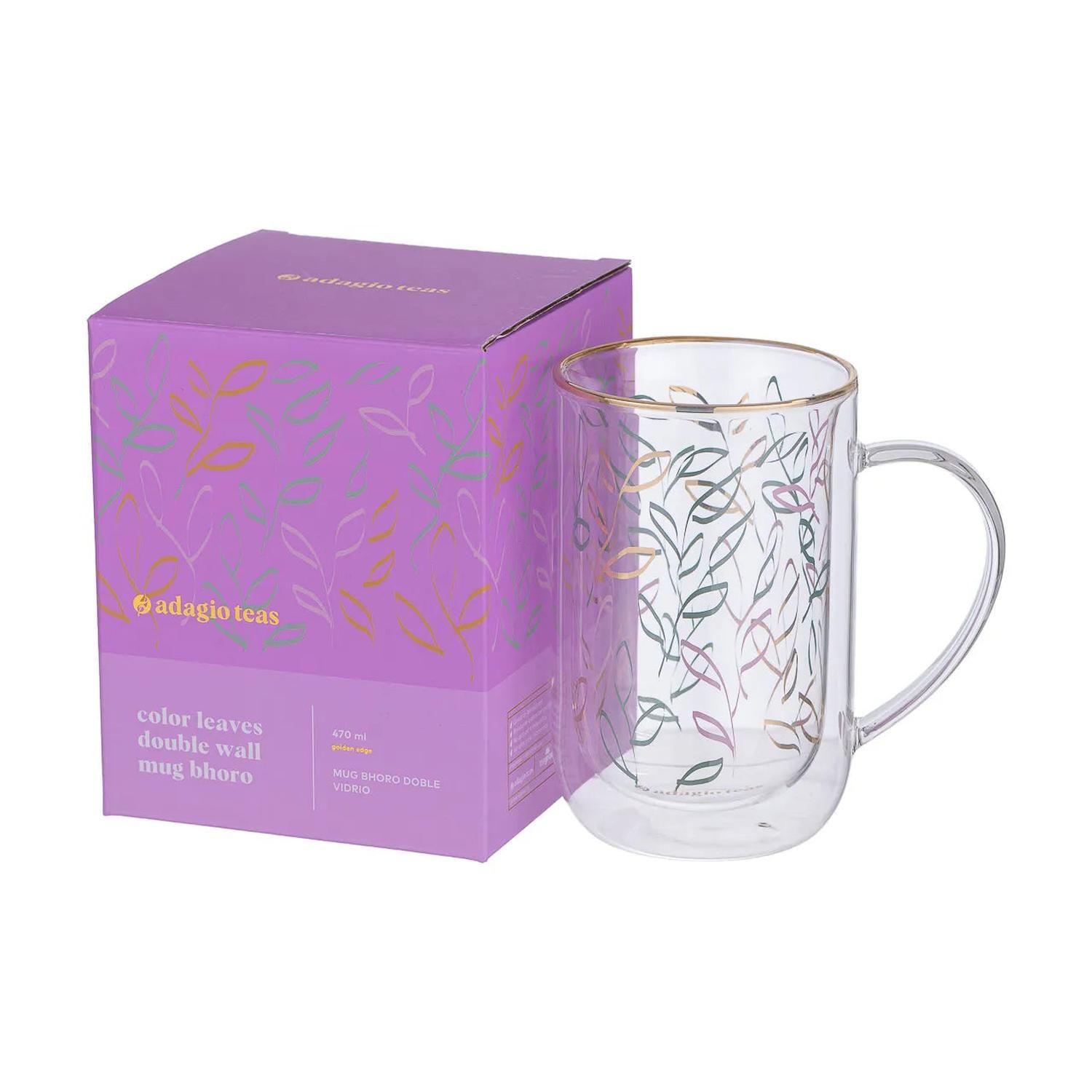 Mug Bhoro Doble Vidrio Color Leaves 470 ml-3