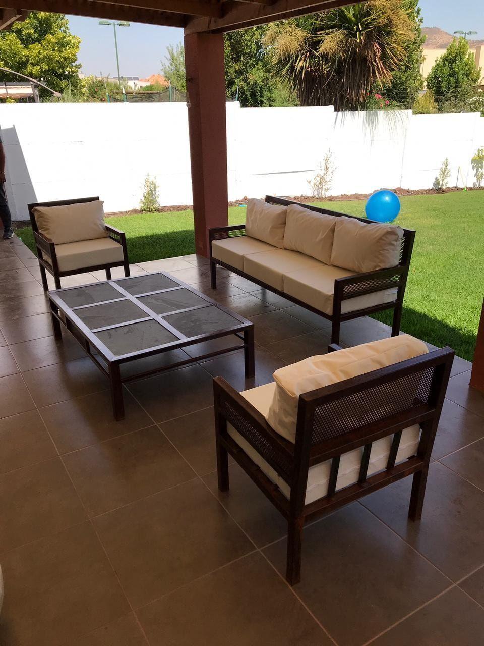 Juego de Living Fierro Etrusco "Perfil Malla" con Mesa de Centro 6 Piedras-3