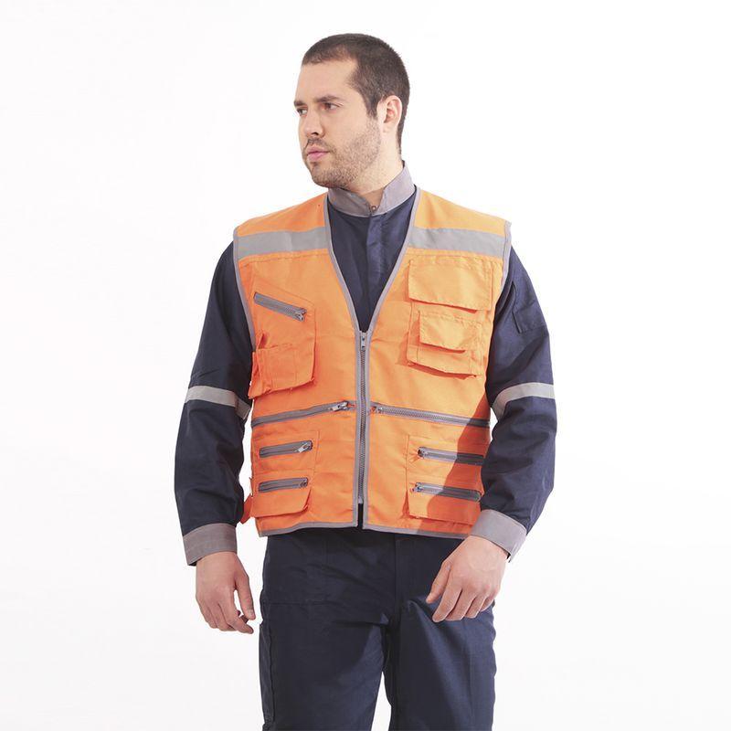 Chaleco Geologo Poplin Naranjo-0