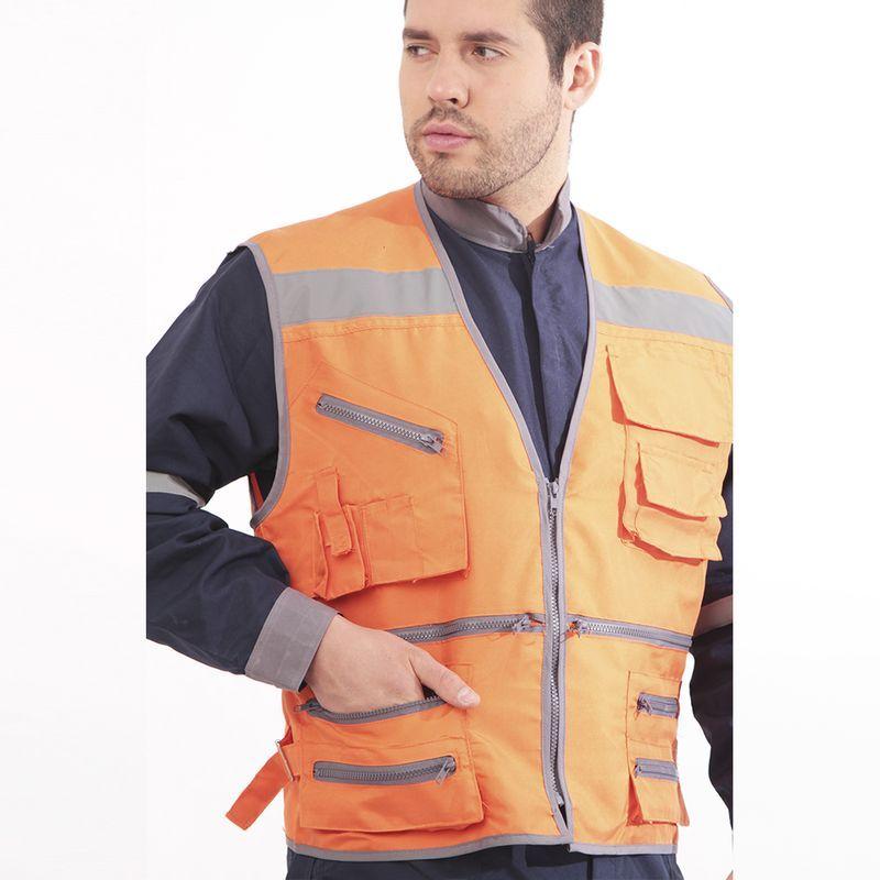 Chaleco Geologo Poplin Naranjo-2