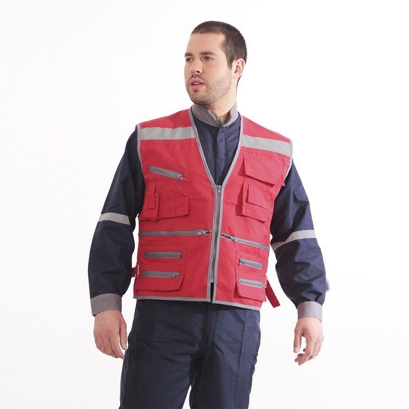 Chaleco Geologo Poplin Rojo-0