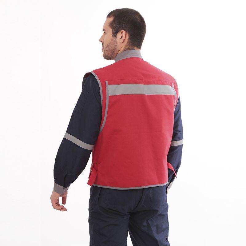 Chaleco Geologo Poplin Rojo-1