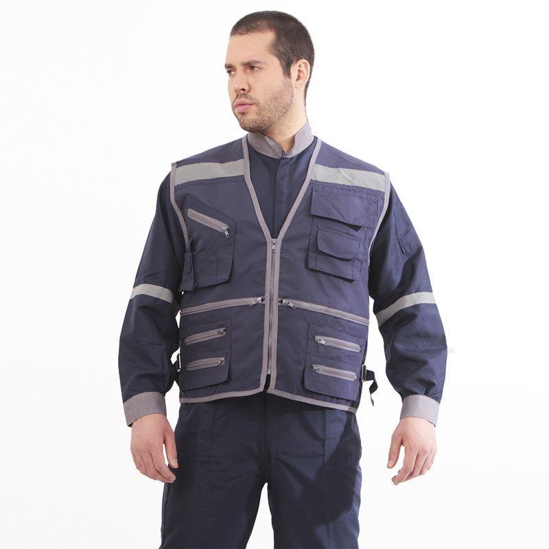 Chaleco Geologo Poplin Azul-0