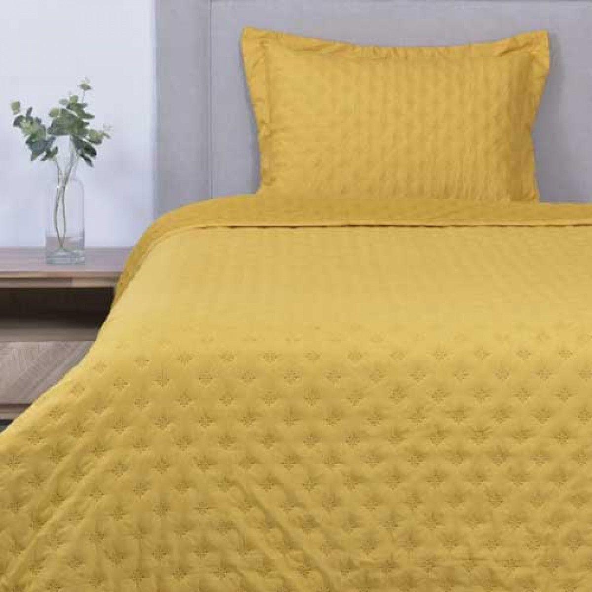 CUBRECAMA 1.5 PLAZAS ULTRASONICO OXFORD AMARILLO MASHINI-2