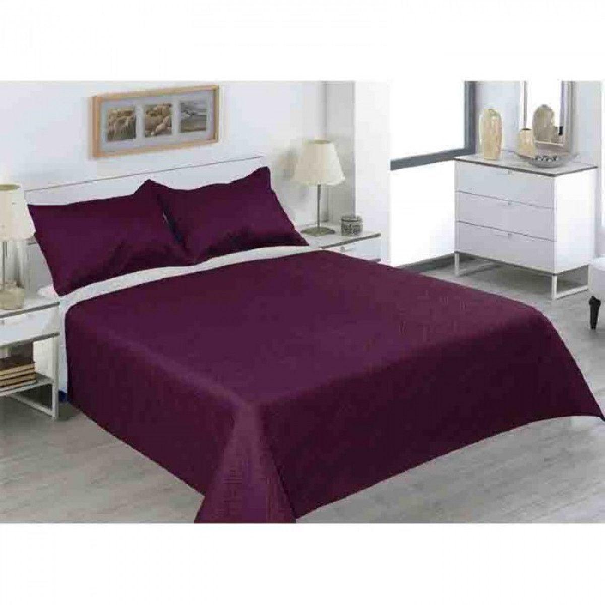 CUBRECAMA 1.5 PLAZAS DAVINCI SHERPA LISO BURDEO DORAL-0