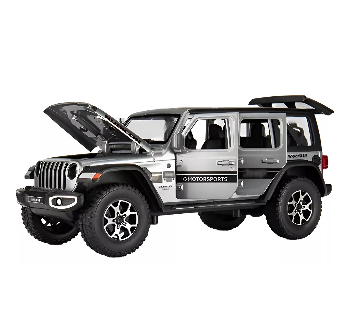 Jeep Rubicon Wrangler A Escala 1:22 Gris Con Luz Y Sonido-1