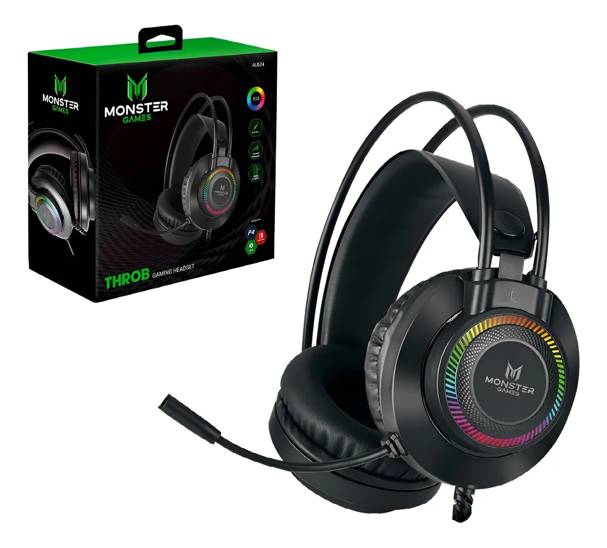 Audifono Gamer Monster Throb Rgb Ps4/ X-one/ Switch-5