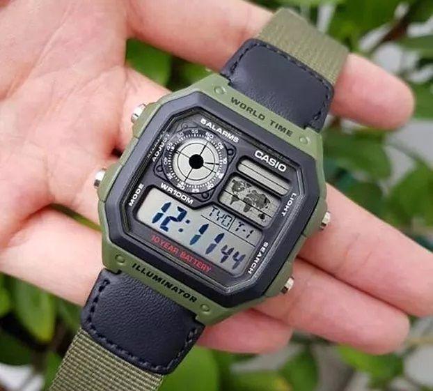 Reloj De Pulsera Casio Digital Ae-1200whb-3bvdf Verde-3