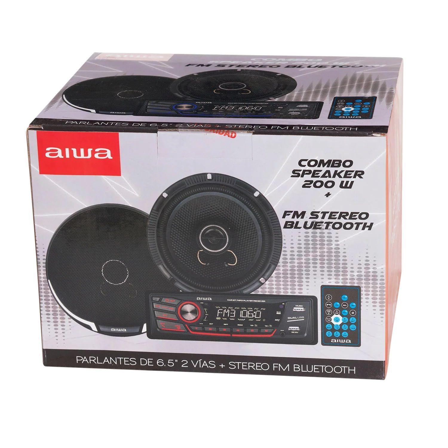 Combo Radio Bluetooth 1 Din + Parlante Auto Aiwa Caw-2016bt-4