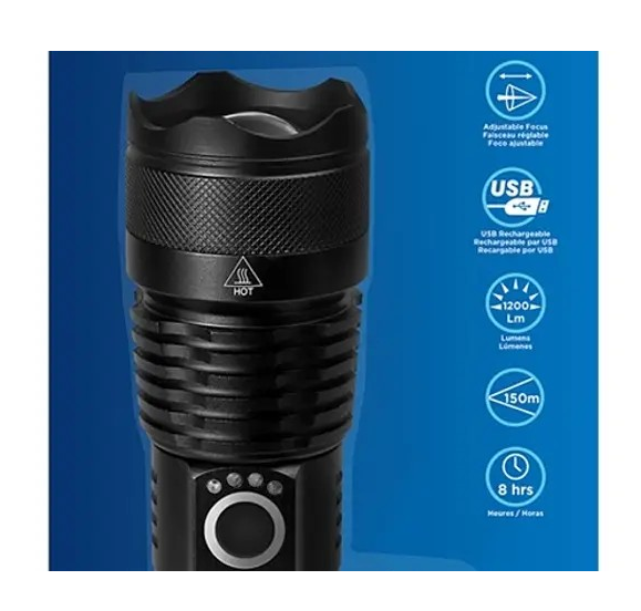 Linterna Tactica Westinghouse 1200 Lumenes Recargable Zoom-3