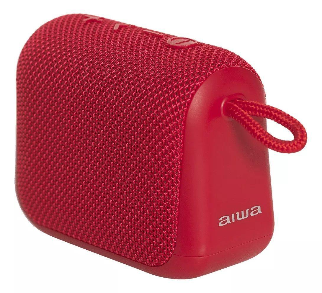 Parlante Portatil Aiwa Impermeable Ipx6 Radio Fm Aw-kf3 Rojo-0