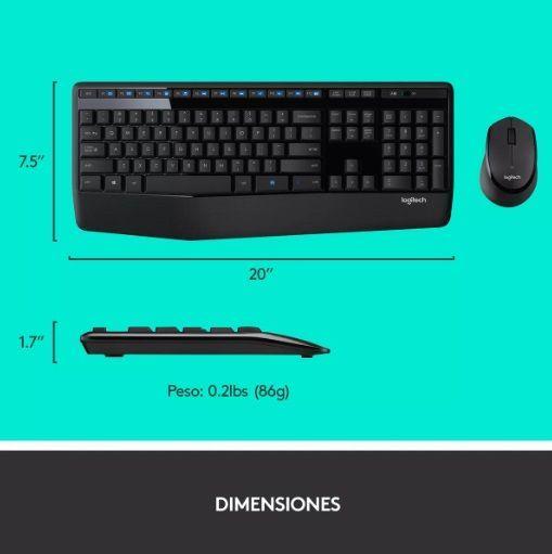 Combo de teclado y mouse Inalambrico Logitech MK345 negro-3