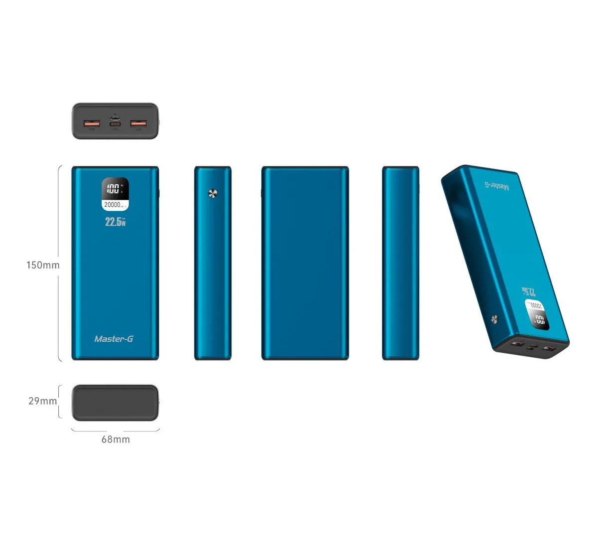 Power Bank Master-g 20000 Mah 22.5w Pd Incluye Cable Usb C-3