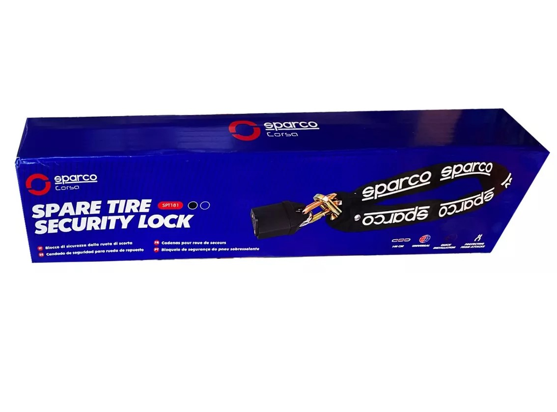 Candado + Cadena Antirrobo Sparco Para Rueda De Repuesto-3