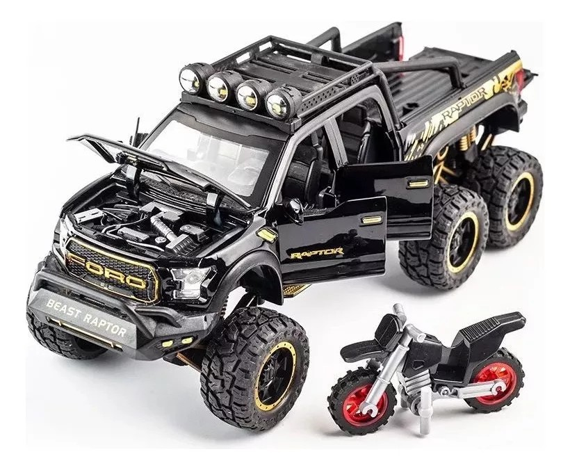Camioneta Ford F-150 Raptor Monster 1:24 Caja Con Detalles-0