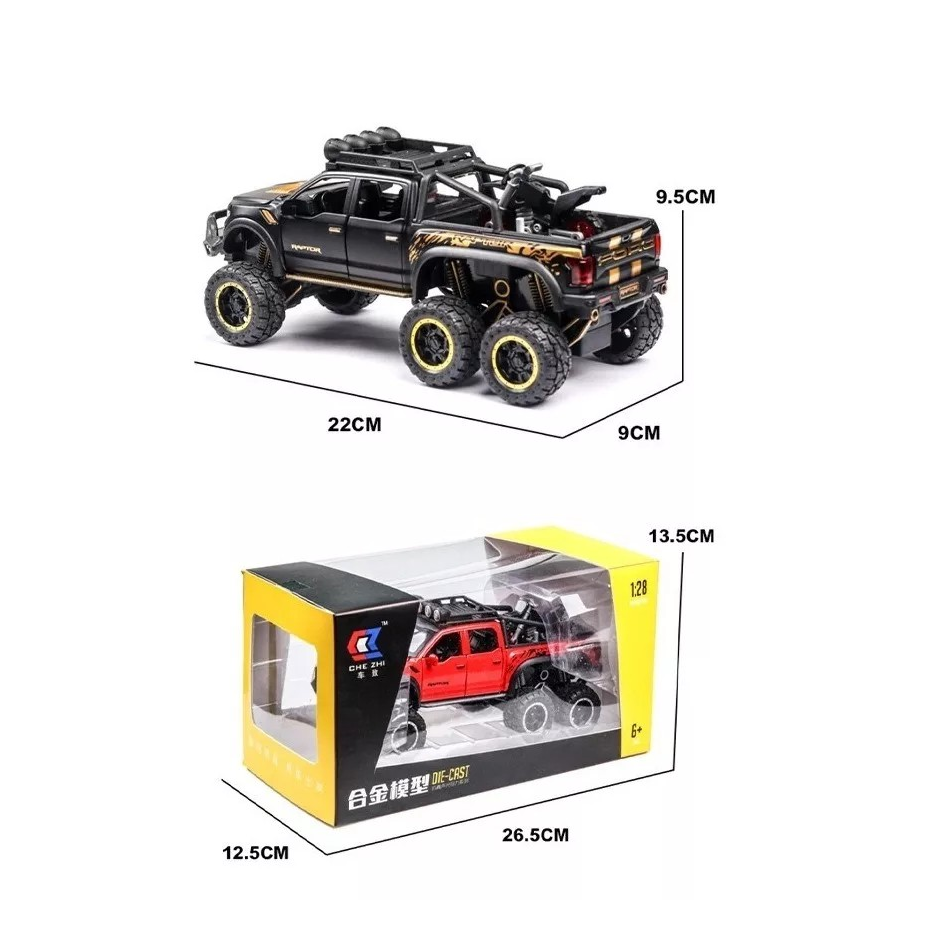 Camioneta Ford F-150 Raptor Monster 1:24 Caja Con Detalles-4