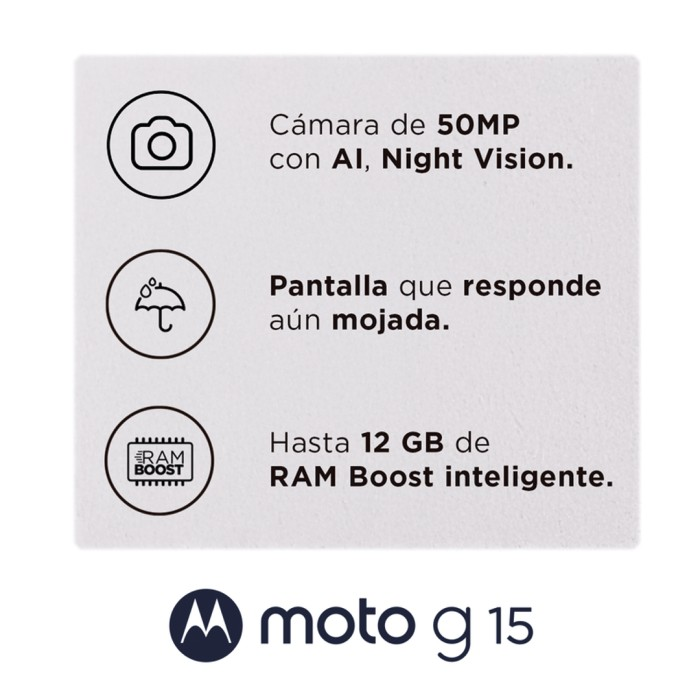 Smartphone Motorola Moto G15 4GB con 128GB Gris-5