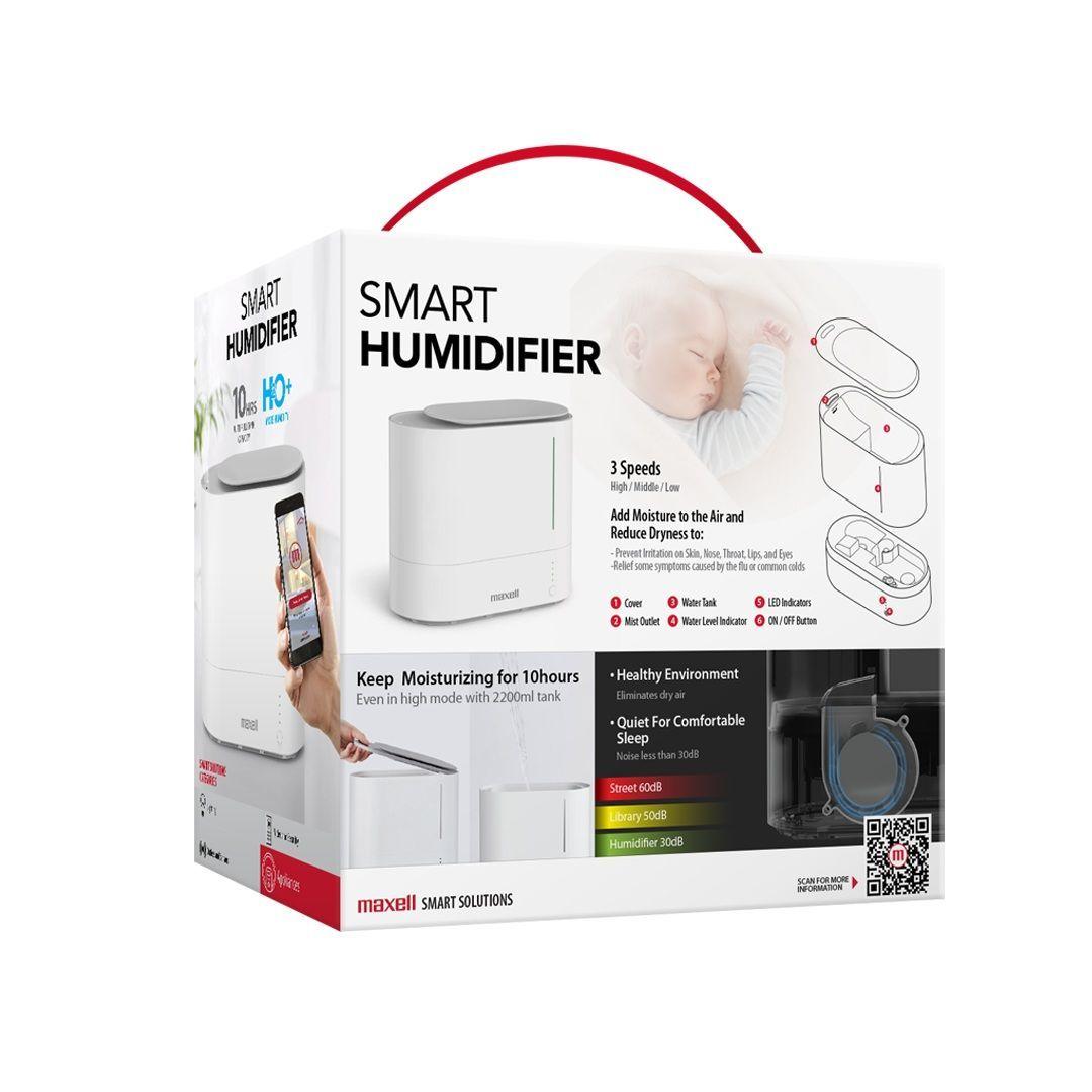 Humidificador Inteligente 2200ml Maxell 10 Horas Por Tanque Blanco-2