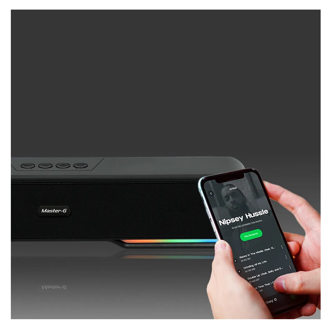 Soundbar Recargable Bluetooth Gamer Con Rgb Y Tws Masterg-5