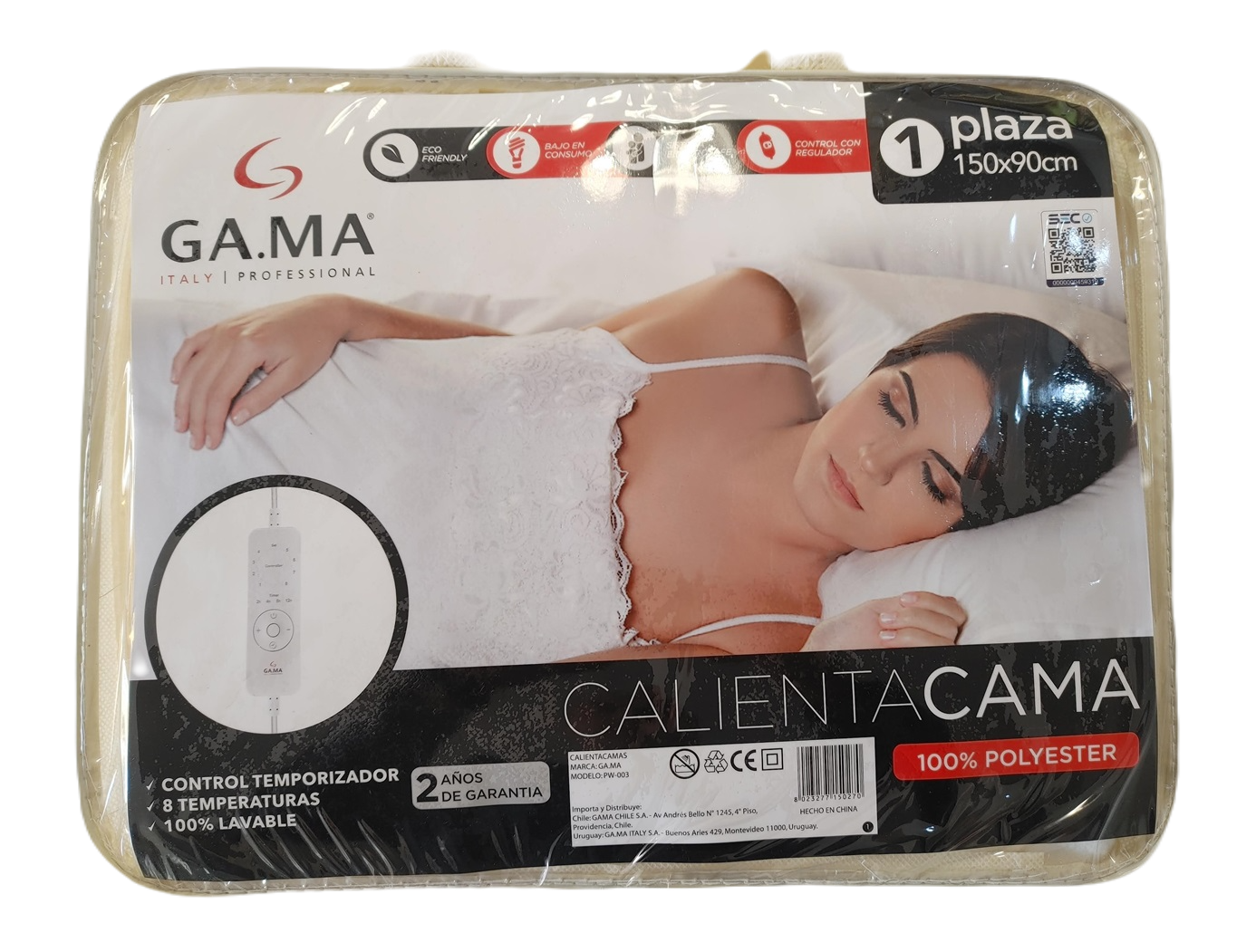 Calienta Cama 1 Plaza Gama Timer Y 8 Temperaturas 150x90 Cm.-2