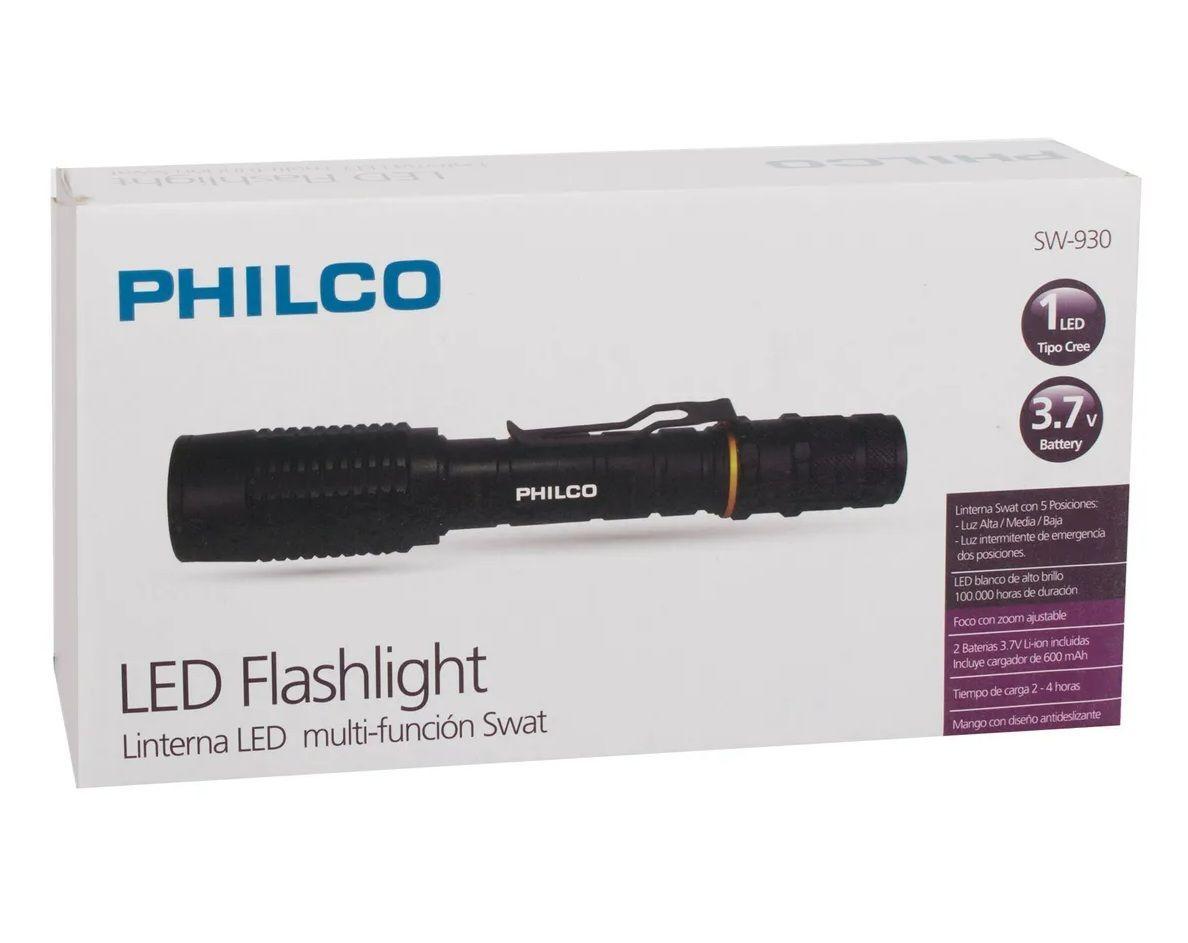 Linterna Led Swat Recargable Philco Sw930 3w 5 Modos-4