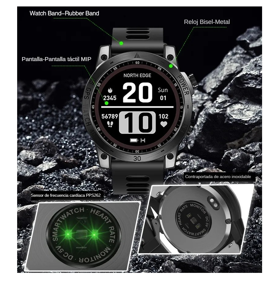 Smartwatch North Edge Crossfit 3 Gps Barometro AMOLED 1,43-5