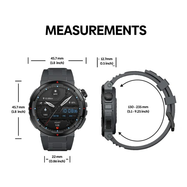 Smartwatch Zeblaze Ares 3 Plus Amoled 1,43 Ligero Negro-3