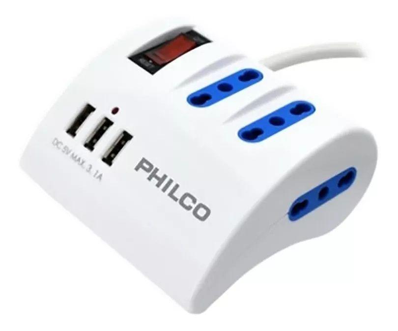 Extensión Alargador Escritorio De 3 Ac/usb 3.1 Philco 2043b-3
