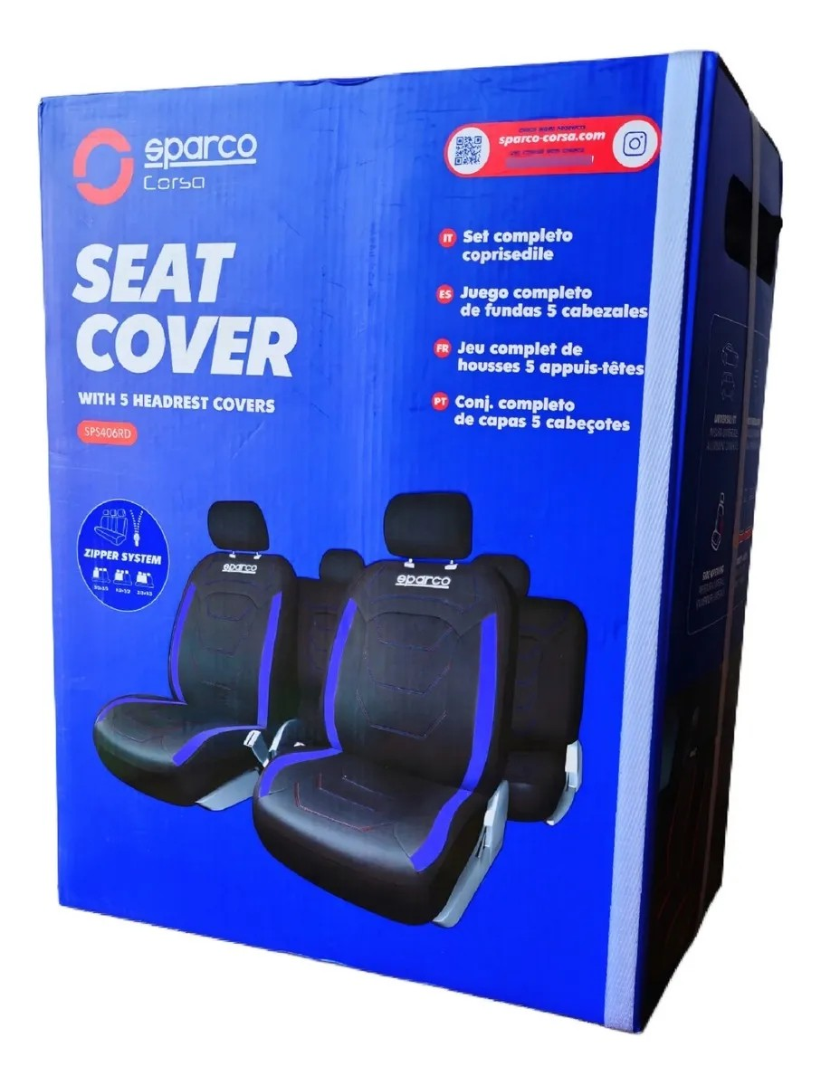 Fundas Cubreasiento Sparco Universal Poliester Sps406b Negro/azul-2
