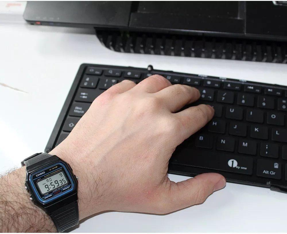 Reloj De Pulsera Casio Original Retro F-91-1DG Negro-4