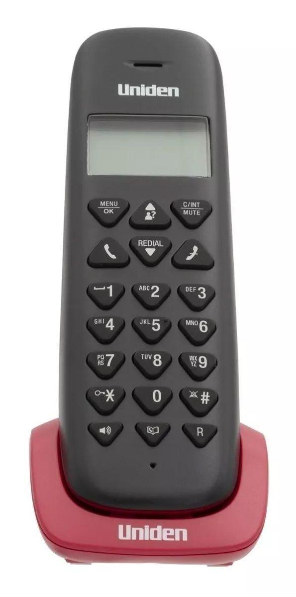 Telefono Inalámbrico Uniden At3102 Con Altavoz Negro Y Rojo-1