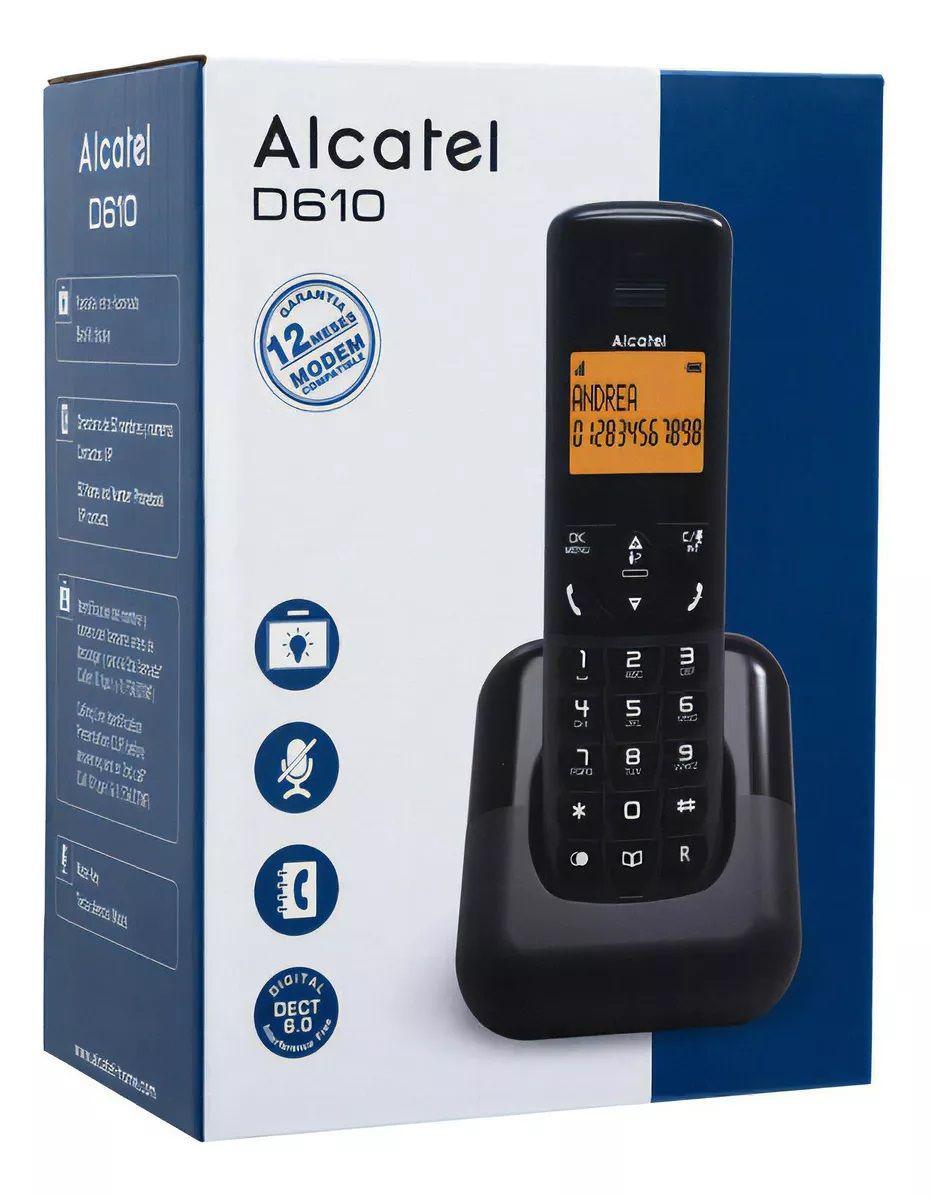 Teléfono Inalámbrico Alcatel D610 Con Pantalla Negro-4