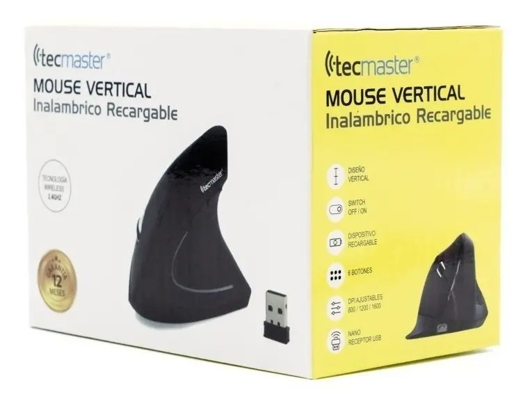 Mouse Vertical Inal mbrico Y Bluetooth Tecmaster Tm 100517-3