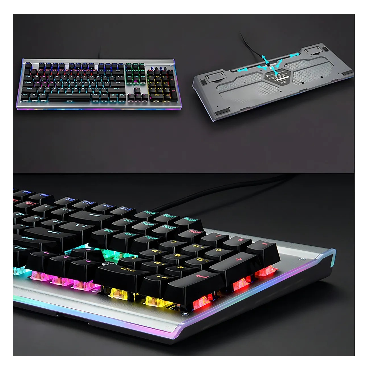 Teclado Mecánico Usb Para Jugadores Gk520 Rgb Blue Switch-5