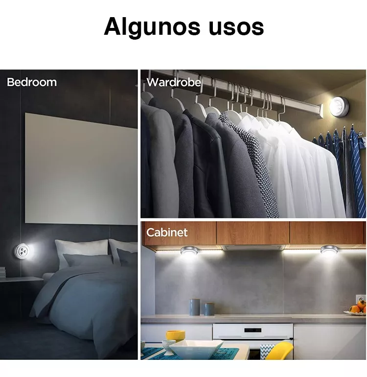 Kit De 3 Luces De Toque Led Macrotel Multiuso Incluye Pilas-4