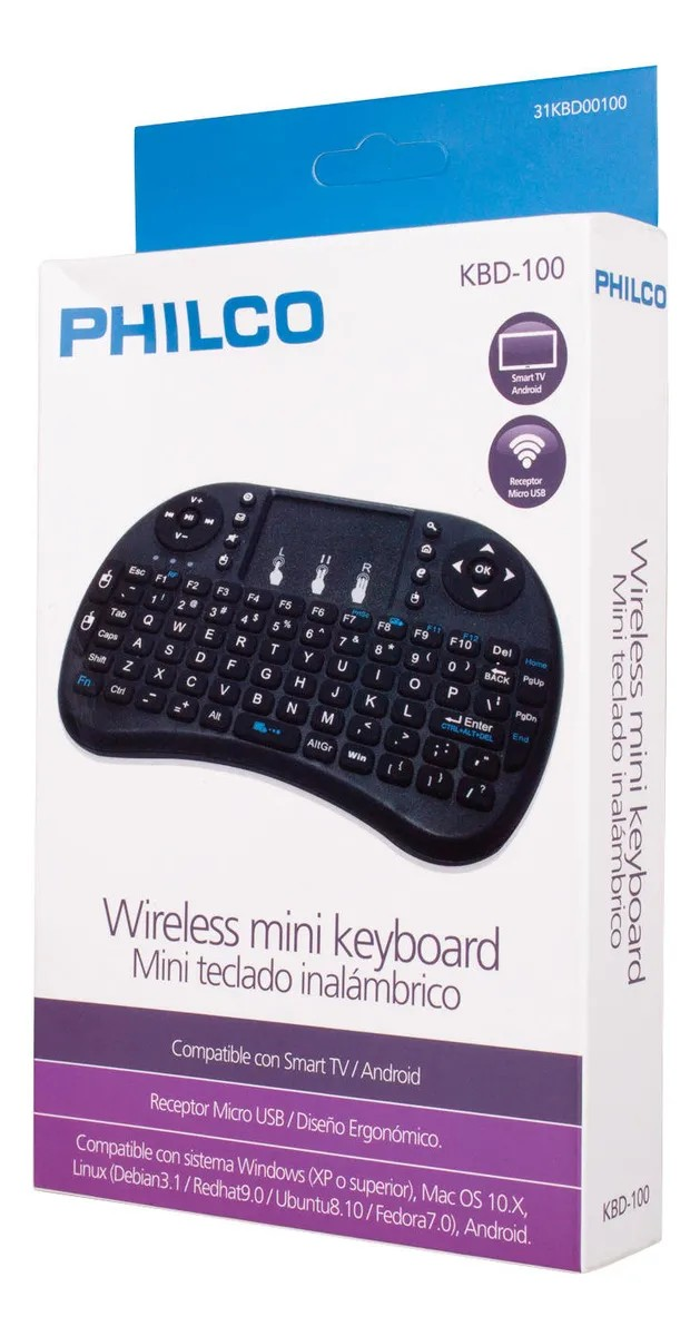 Teclado Inalambrico Para Pcandroid Kbd100 Con Receptor Usb-6
