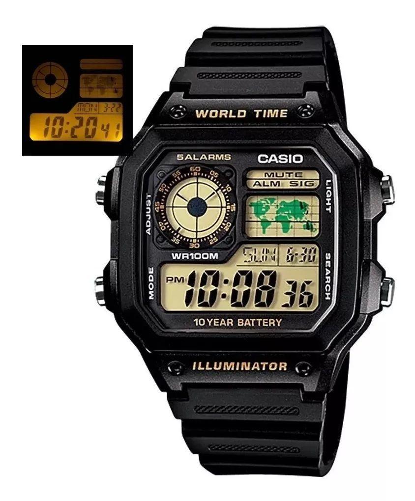 Reloj De Pulsera Casio Ae-1200wh-1bvdf Negro Para Hombre-3